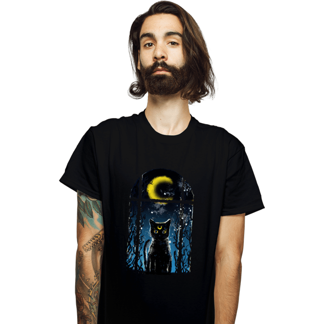 Shirts T-Shirts, Unisex / Small / Black Moon Visitor