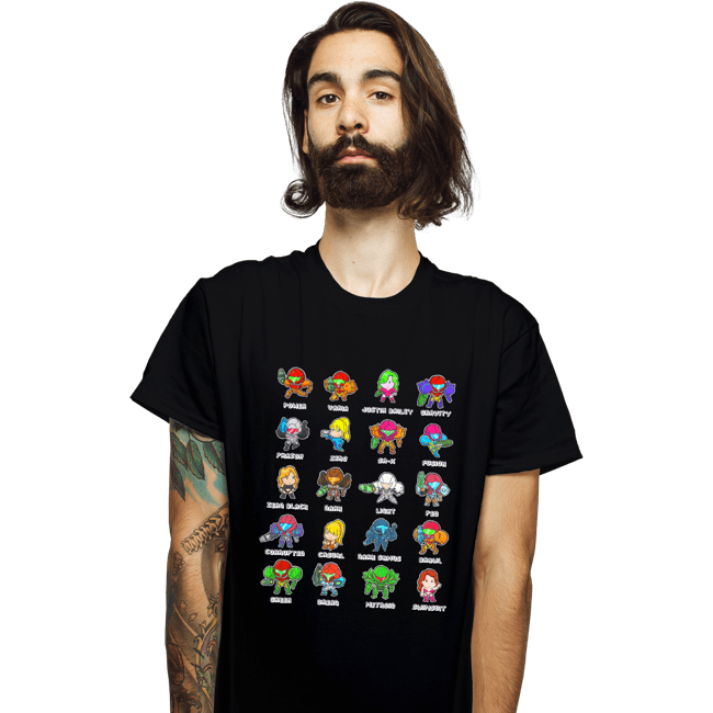 Daily_Deal_Shirts T-Shirts, Unisex / Small / Black The Many Suits Of Samus