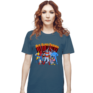Secret_Shirts T-Shirts, Unisex / Small / Indigo Blue 90's Super Friends