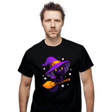 Load image into Gallery viewer, Secret_Shirts T-Shirts, Unisex / Small / Black Witch Cat
