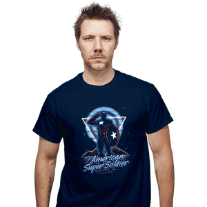 Shirts T-Shirts, Unisex / Small / Navy Retro American Super Soldier
