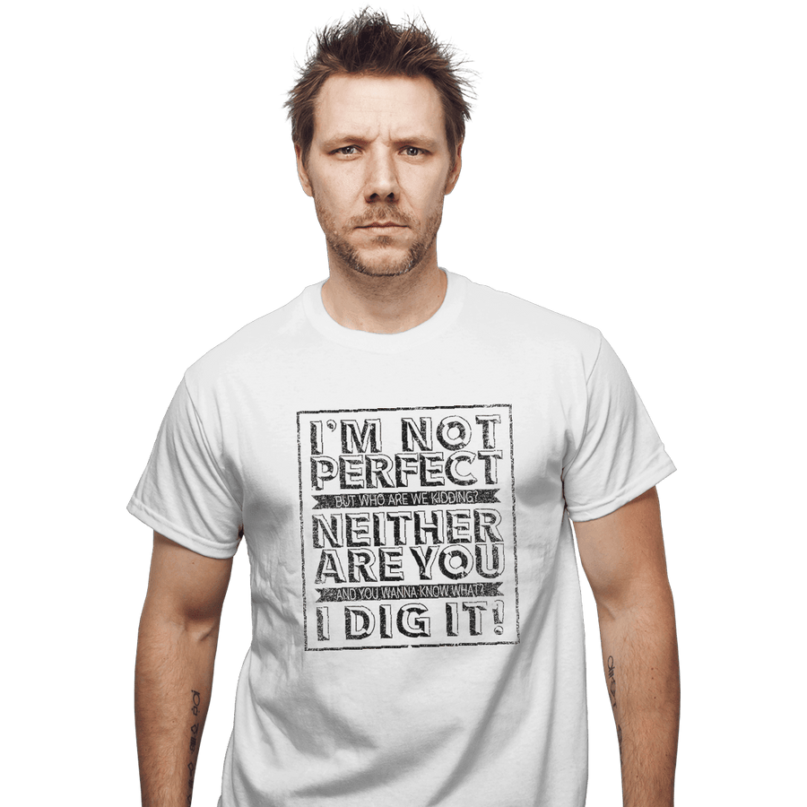 Shirts T-Shirts, Unisex / Small / White Not Perfect