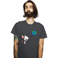 Load image into Gallery viewer, Daily_Deal_Shirts T-Shirts, Unisex / Small / Charcoal Mouse With World
