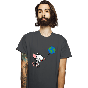 Daily_Deal_Shirts T-Shirts, Unisex / Small / Charcoal Mouse With World