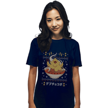 Load image into Gallery viewer, Shirts T-Shirts, Unisex / Small / Navy Fat Chocobo Ramen Christmas Sweater
