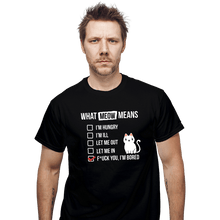 Load image into Gallery viewer, Secret_Shirts T-Shirts, Unisex / Small / Black Meows Decoded
