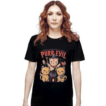 Shirts T-Shirts, Unisex / Small / Black Purr Evil