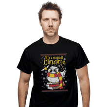 Load image into Gallery viewer, Shirts T-Shirts, Unisex / Small / Black Owl Magic Christmas

