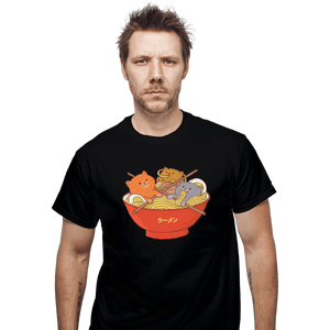 Shirts T-Shirts, Unisex / Small / Black Ramen Cats