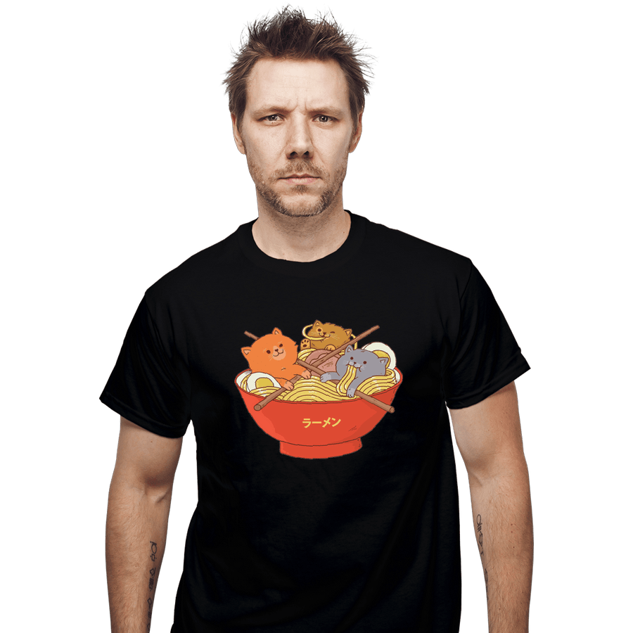 Shirts T-Shirts, Unisex / Small / Black Ramen Cats