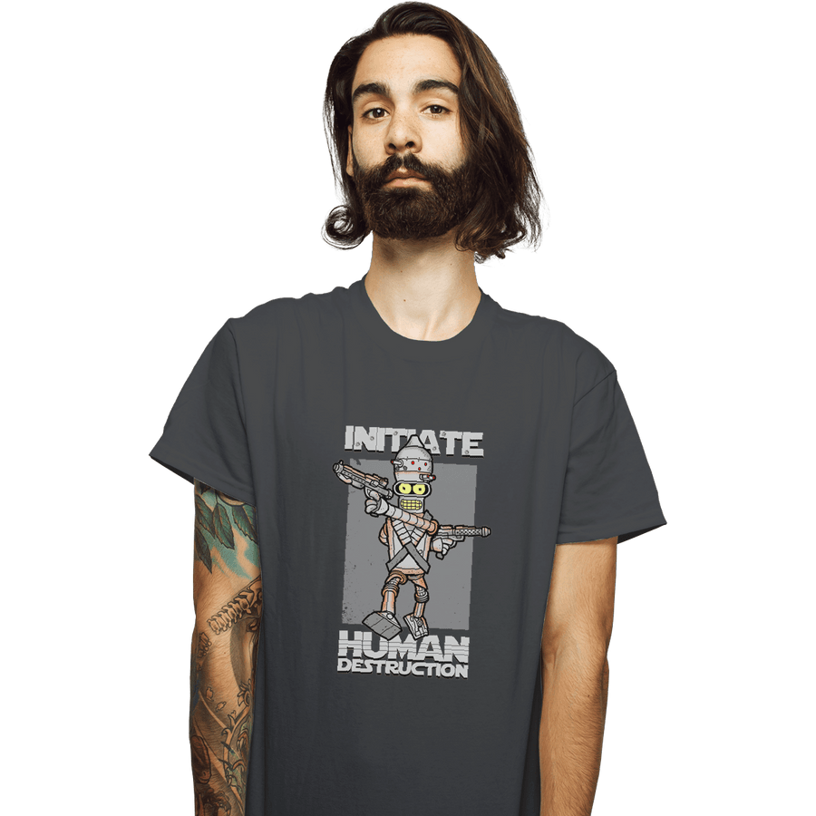 Shirts T-Shirts, Unisex / Small / Charcoal Initiate Human Destruction