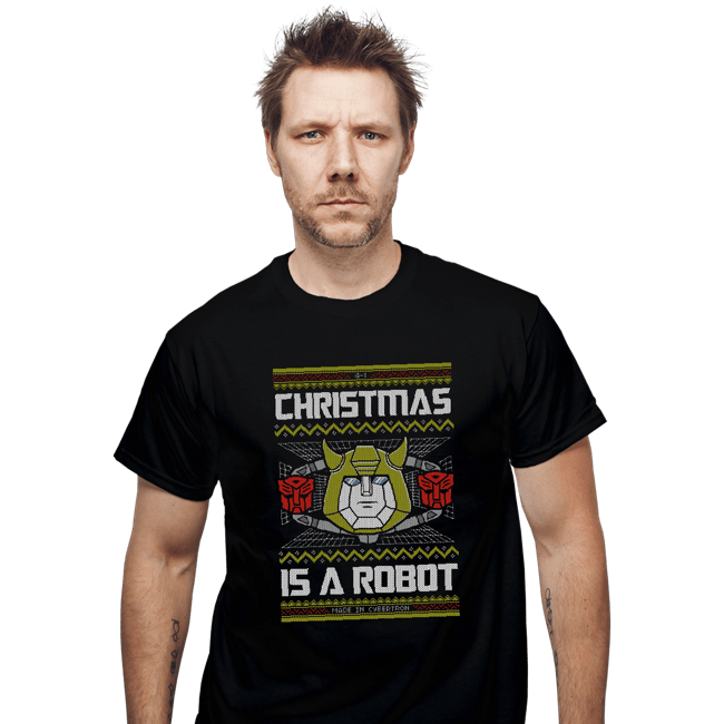 Shirts T-Shirts, Unisex / Small / Black Christmas Is A Robot