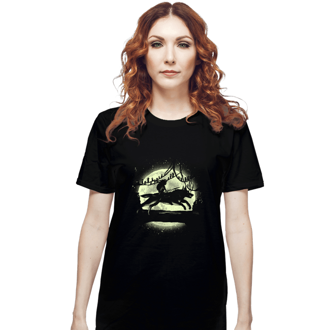 Shirts T-Shirts, Unisex / Small / Black Moonlight Wolf Princess