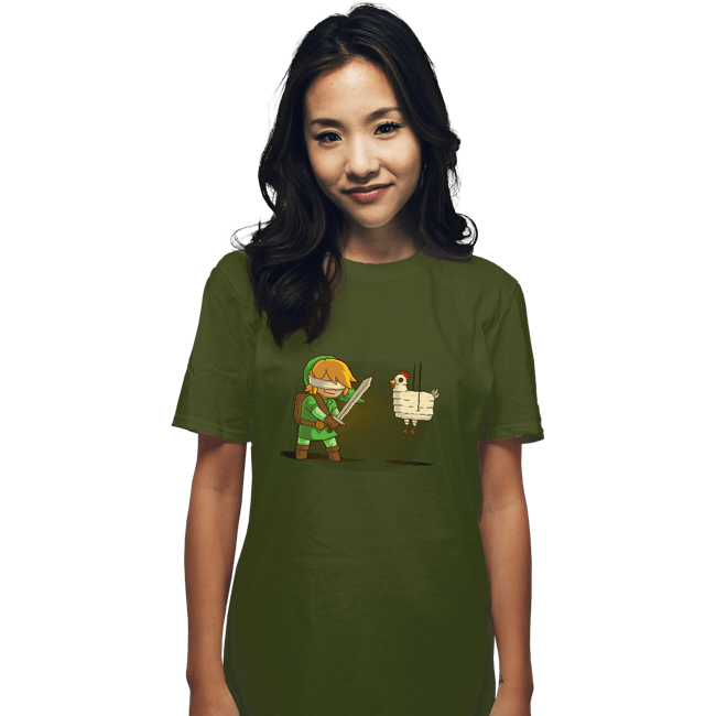 Shirts T-Shirts, Unisex / Small / Military Green Hylian Pinata