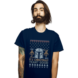Shirts T-Shirts, Unisex / Small / Navy Mandalorian Christmas