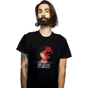 Shirts T-Shirts, Unisex / Small / Black The Girl With The Dragon Guardian