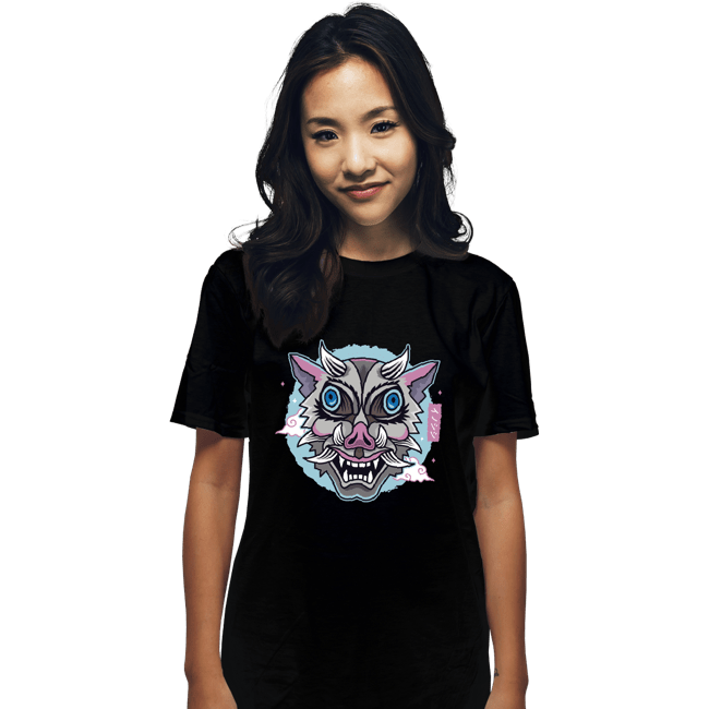 Shirts T-Shirts, Unisex / Small / Black Boar Oni Mask