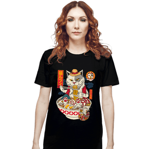 Daily_Deal_Shirts T-Shirts, Unisex / Small / Black Ramen Cat Pirate