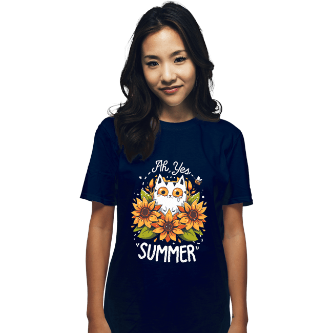 Daily_Deal_Shirts T-Shirts, Unisex / Small / Navy Summer Kitten Sniffles