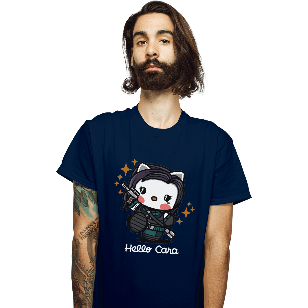 Shirts T-Shirts, Unisex / Small / Navy Hello Cara