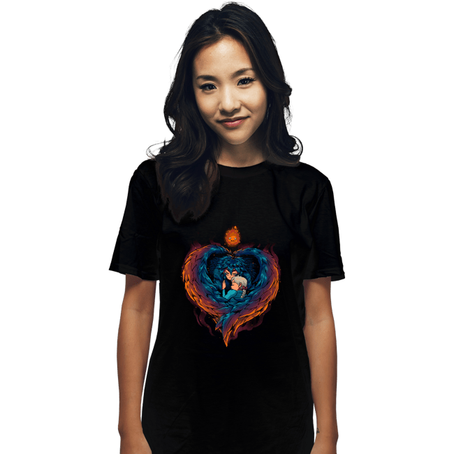 Secret_Shirts T-Shirts, Unisex / Small / Black Heart On  Fire
