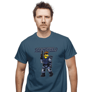 Daily_Deal_Shirts T-Shirts, Unisex / Small / Indigo Blue Solid Snake