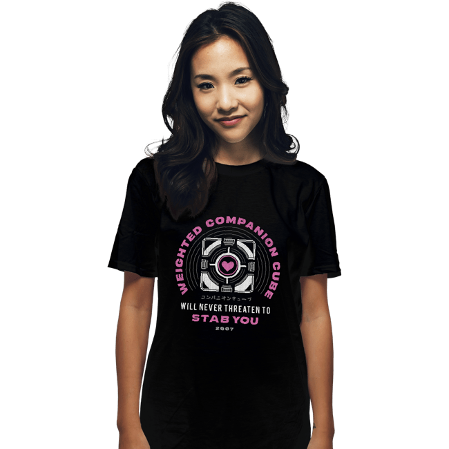 Shirts T-Shirts, Unisex / Small / Black Companion Cube Emblem