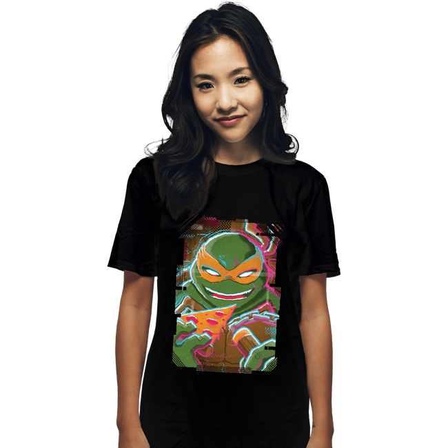 Daily_Deal_Shirts T-Shirts, Unisex / Small / Black Glitch Michelangelo