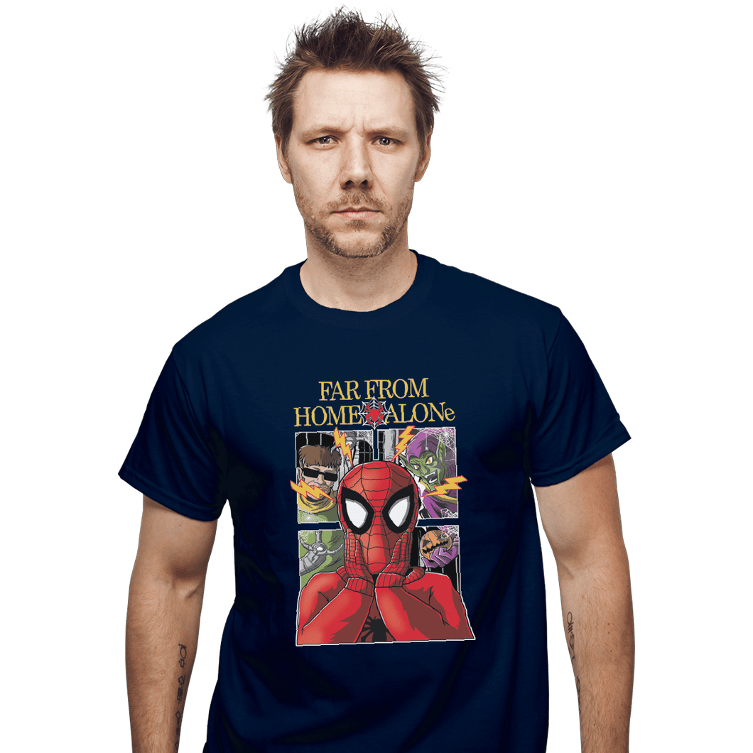 Shirts T-Shirts, Unisex / Small / Navy Far From Home Alone