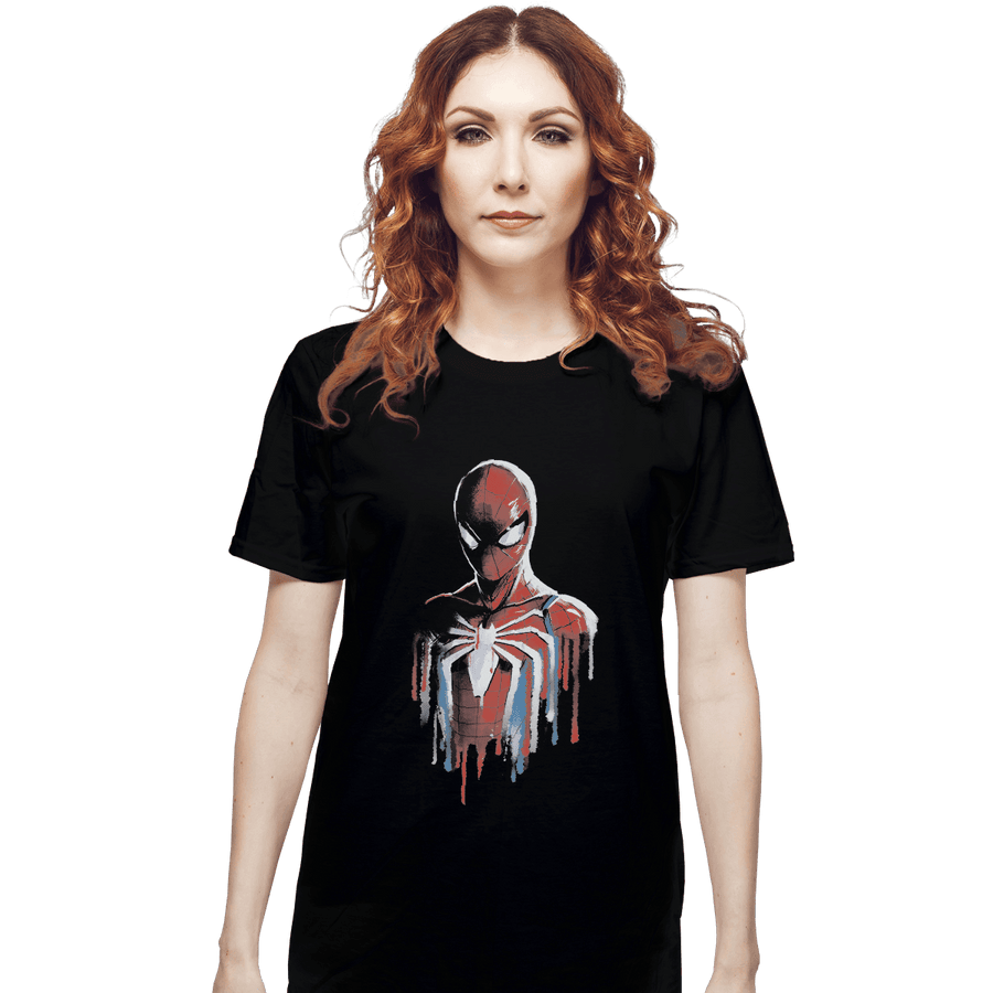 Shirts T-Shirts, Unisex / Small / Black Watercolor Spider