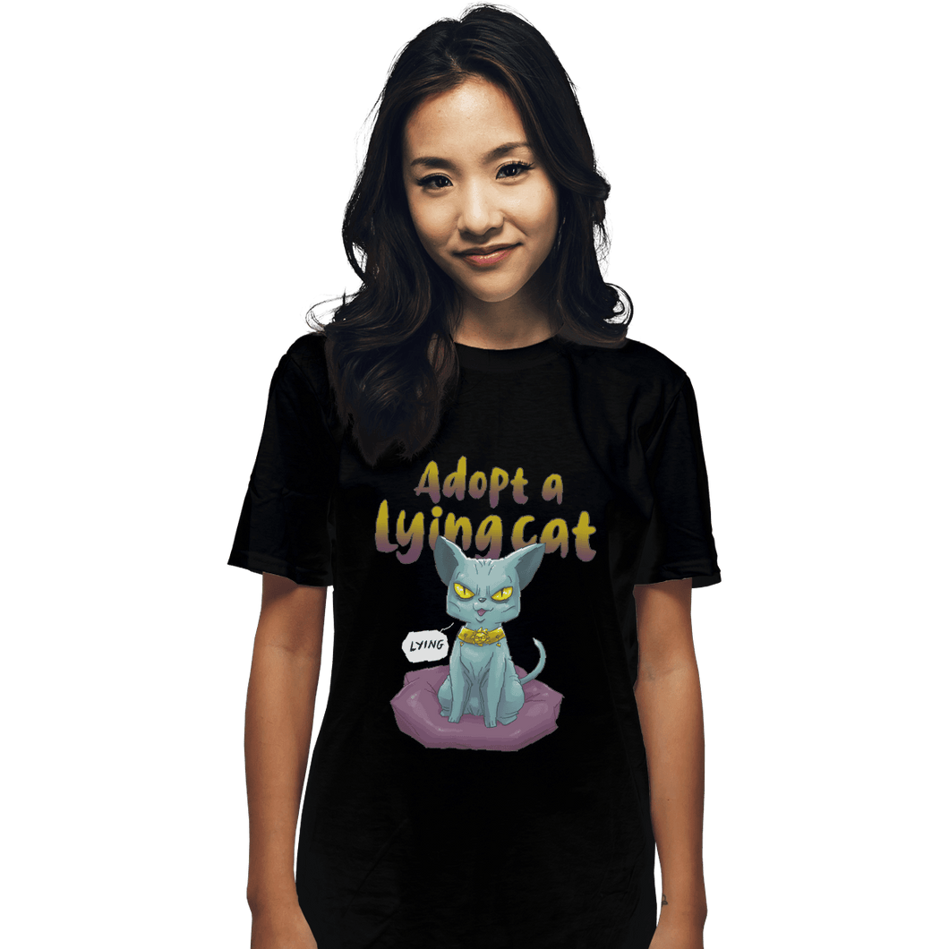 Shirts T-Shirts, Unisex / Small / Black Adopt A Lying Cat