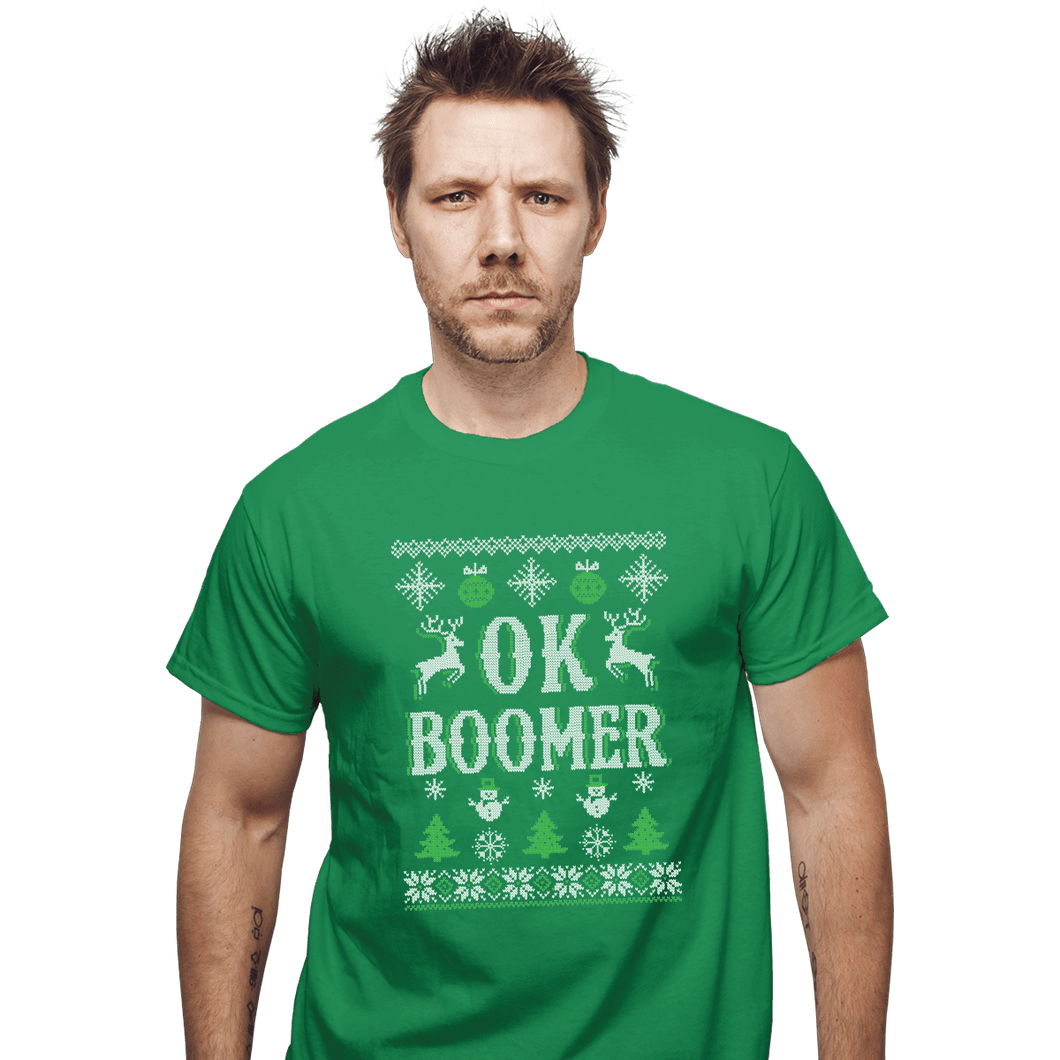 Shirts T-Shirts, Unisex / Small / Irish Green OK Zoomer Ugly Christmas Sweater