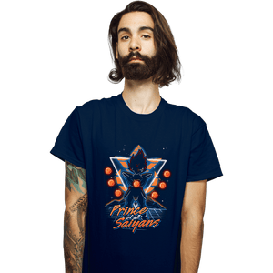 Shirts T-Shirts, Unisex / Small / Navy Retro Saiyan Prince