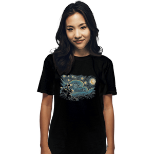 Shirts T-Shirts, Unisex / Small / Black Starry Robot