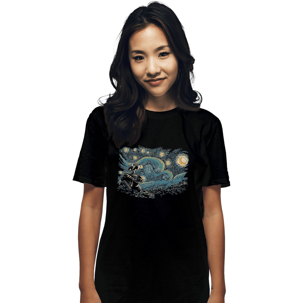 Shirts T-Shirts, Unisex / Small / Black Starry Robot