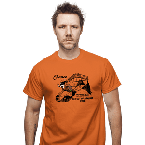 Secret_Shirts T-Shirts, Unisex / Small / Orange Get Out Of Arkham Card