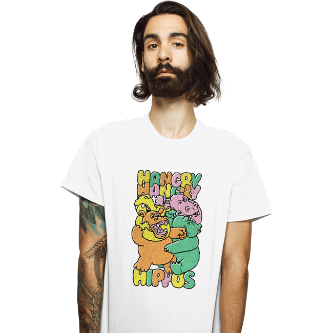 Secret_Shirts T-Shirts, Unisex / Small / White Hangry Hippos