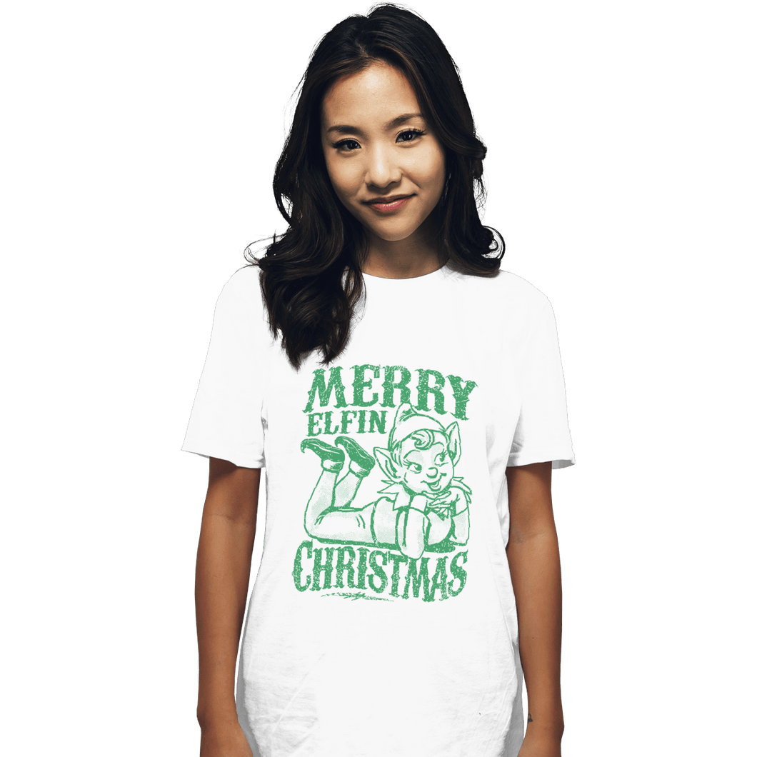 Shirts T-Shirts, Unisex / Small / White Merry Elfin Christmas