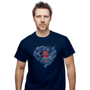Shirts T-Shirts, Unisex / Small / Navy Sea Heart