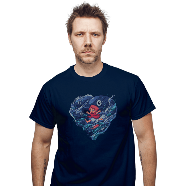 Shirts T-Shirts, Unisex / Small / Navy Sea Heart