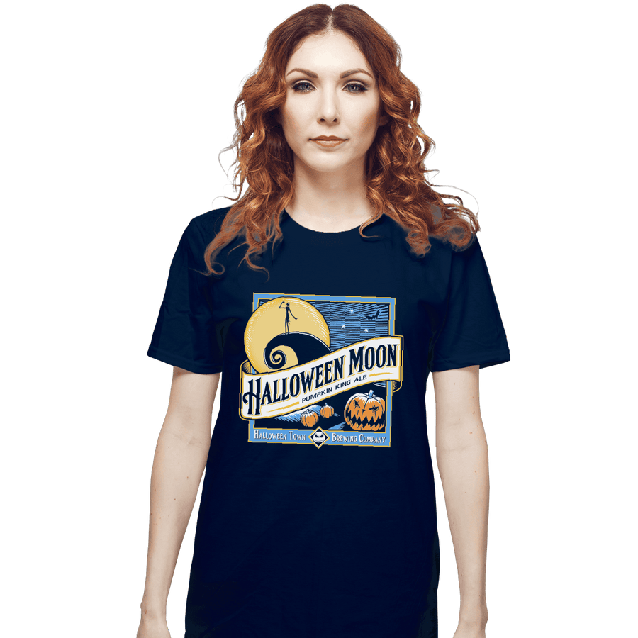 Shirts T-Shirts, Unisex / Small / Navy Halloween Moon