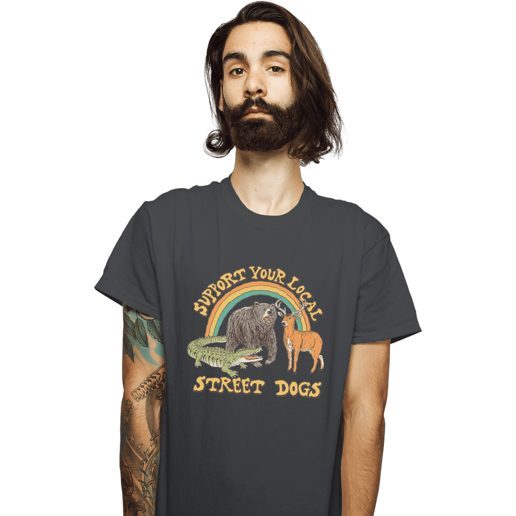 Shirts T-Shirts, Unisex / Small / Charcoal Street Dogs