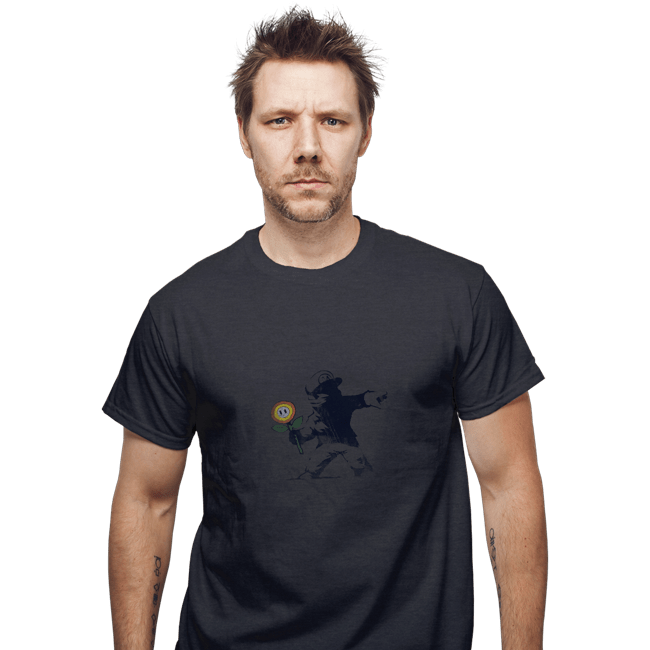 Shirts T-Shirts, Unisex / Small / Dark Heather Banksy Flower