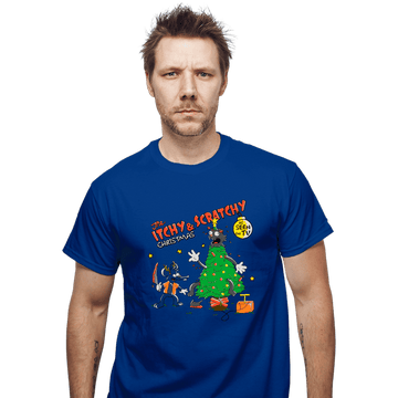 Daily_Deal_Shirts T-Shirts, Unisex / Small / Royal Blue Itchy & Scratchy Christmas