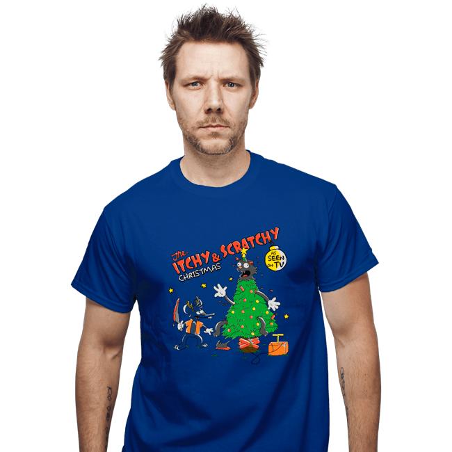 Daily_Deal_Shirts T-Shirts, Unisex / Small / Royal Blue Itchy & Scratchy Christmas