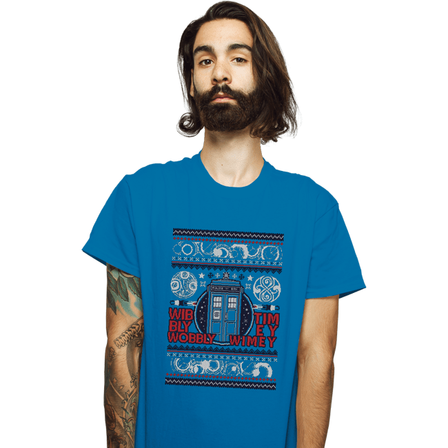 Shirts T-Shirts, Unisex / Small / Sapphire Timey Wimey Christmas