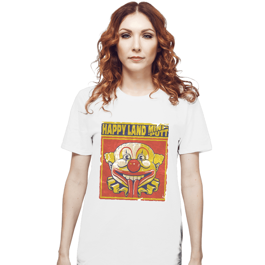 Shirts T-Shirts, Unisex / Small / White Happy Land