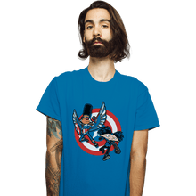 Load image into Gallery viewer, Daily_Deal_Shirts T-Shirts, Unisex / Small / Sapphire Captain Tallhair And Football Soldier
