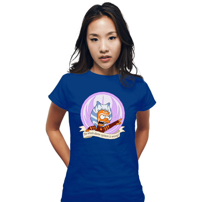Daily_Deal_Shirts Fitted Shirts, Woman / Small / Royal Blue Angry Padawan