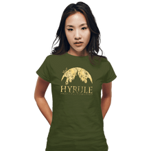 Load image into Gallery viewer, Shirts Fitted Shirts, Woman / Small / Military Green Hyrule Tourist
